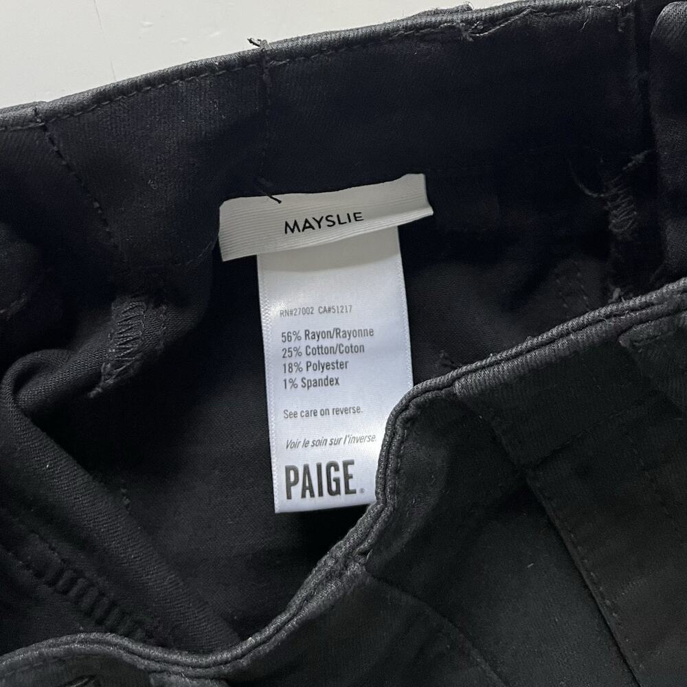 Paige Mayslie Cropped Coated Jogger $259 Black Fog Luxe Size 24 Minimalist - Picture 7 of 12